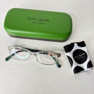 Kate Spade Laurel 1ED 135 Glasses Green Transparent Frame 42 47x16 With CASE EUC